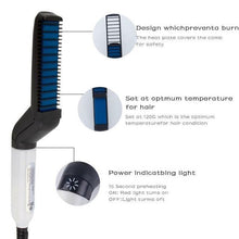 Load image into Gallery viewer, Mens Hair & Beard Straightening Comb Stylizer